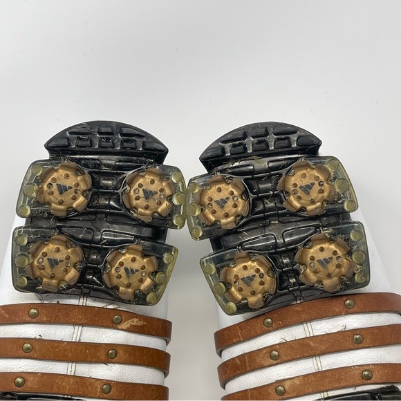 Adidas Tour 360 LTD Golf Shoes Mens 10.5 White Brown Leather Soft Spikes Lace Up - Picture 14 of 16